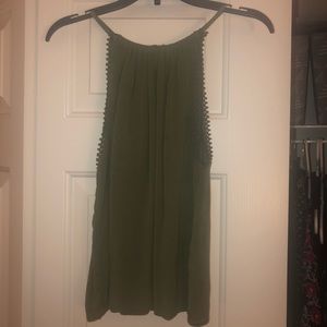 Olive Halter-neck Tank